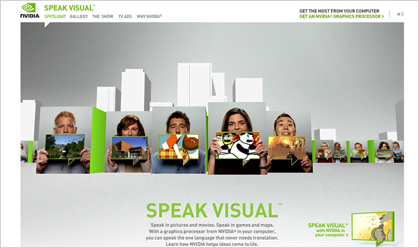 NVIDIA公司 - 讲视觉 令人印象深刻的Flash网站设计