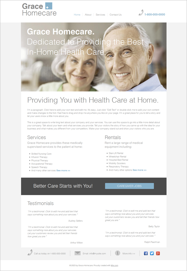 free medical website template