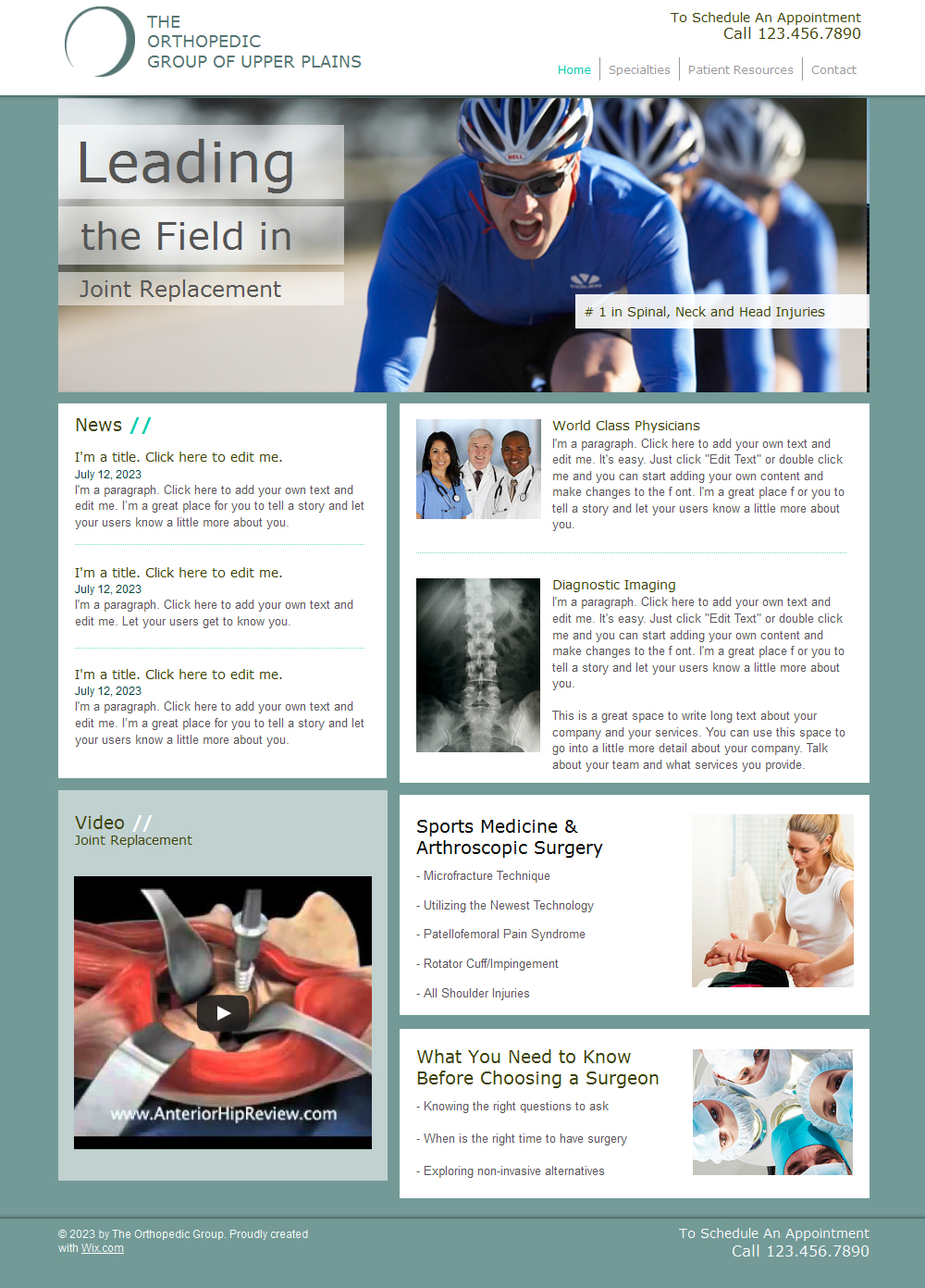 free doctor website template