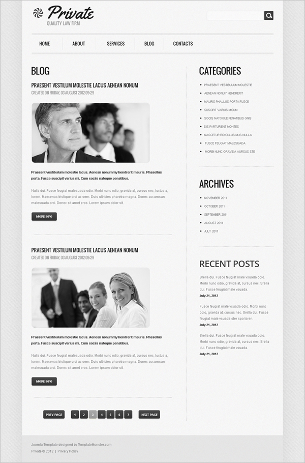 free law joomla template