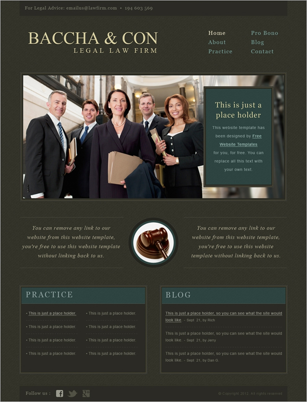 free law firm template