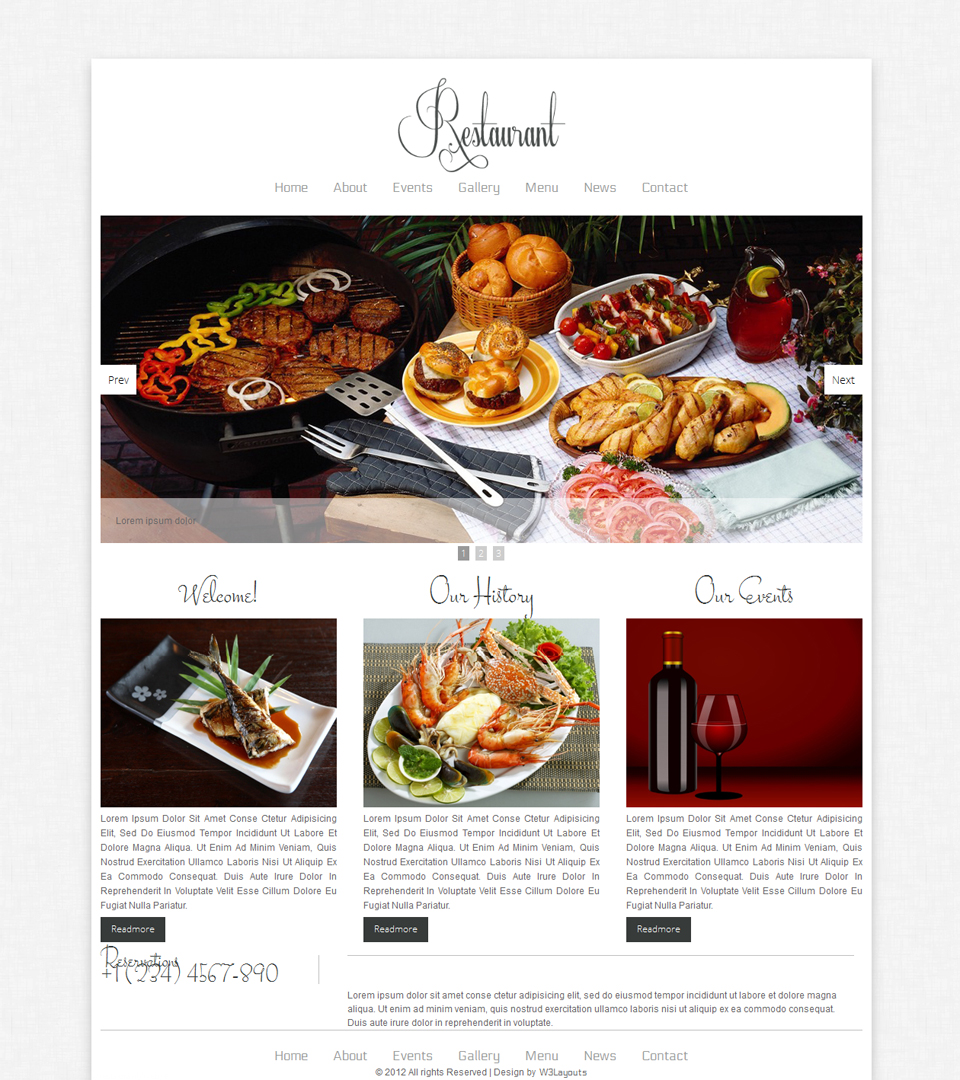 restaurants websites templates