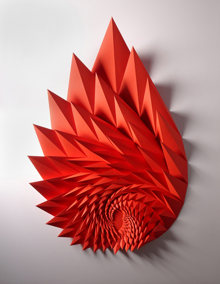 Geometric Paper Sculptures by Matthew Shlian