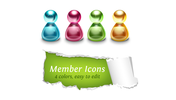 Glossy Member Icons
