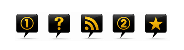 Glossy Black and Yellow Icons