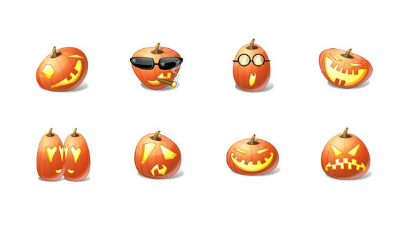 Vista Style Halloween Pumpkin Emoticons