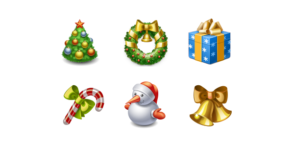 Christmas icona and illustrations