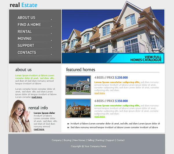 free real estate templates