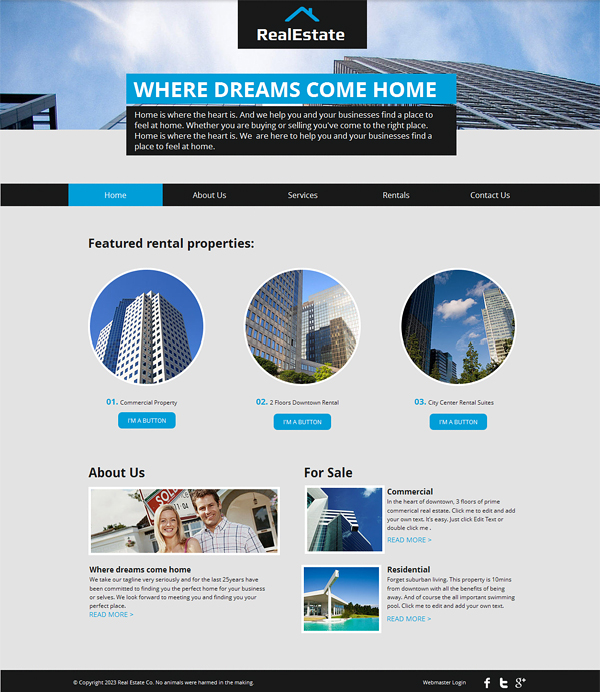 Real Estate Website Template - Free Real Estate Web Templates - PHPJabbers