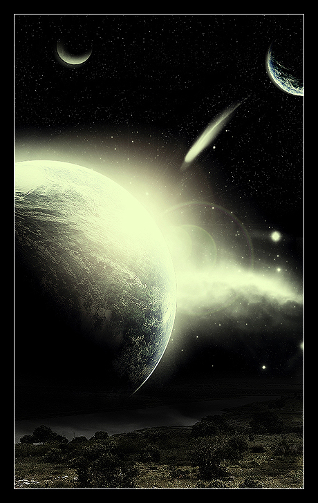 space scene in Photoshop