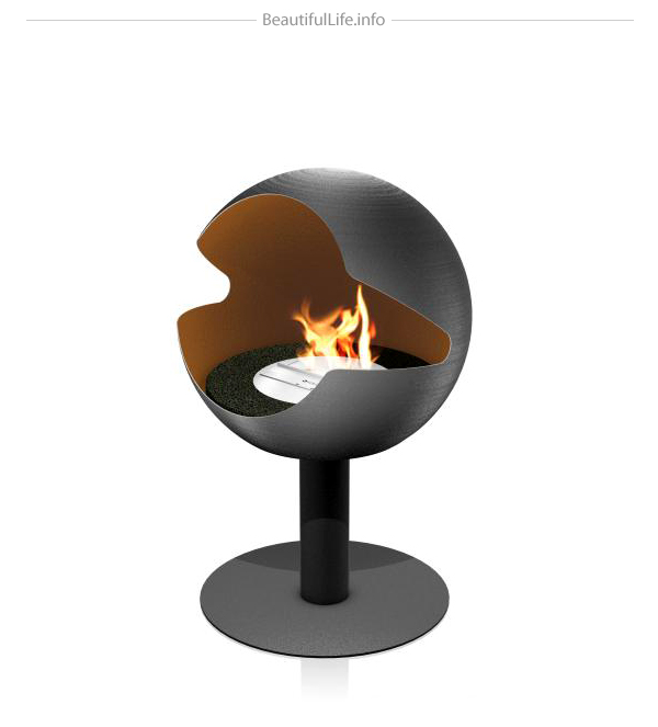 modern fireplace