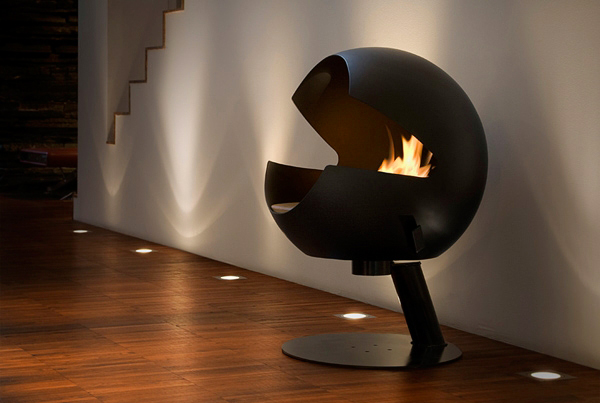 modern fireplace