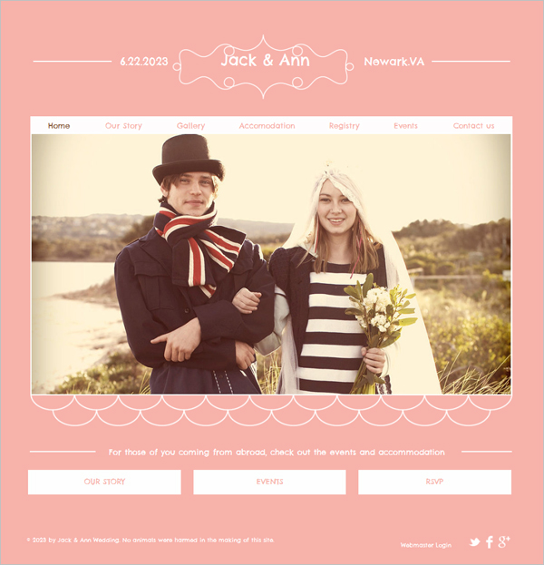 free wedding HTML5 template