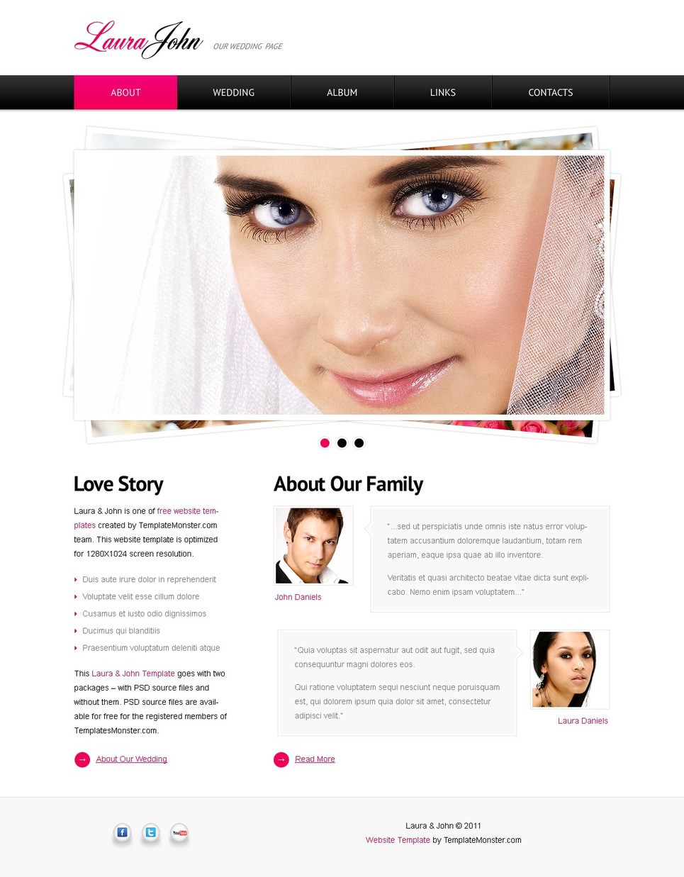 free wedding website template