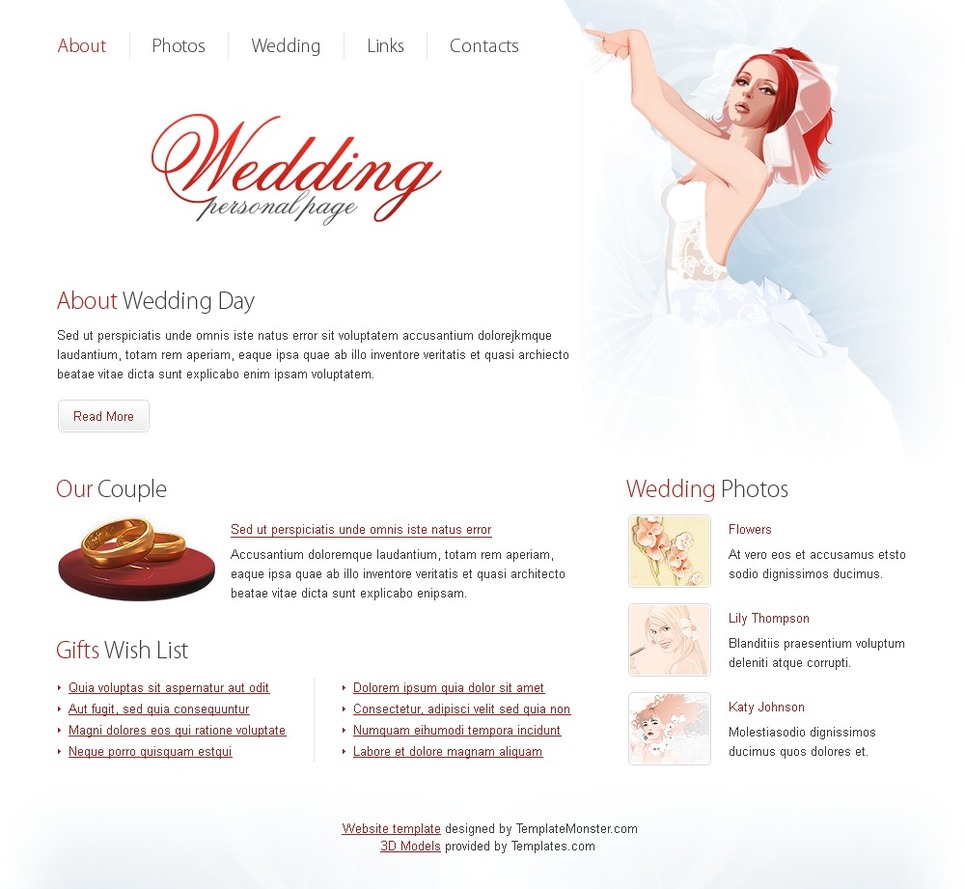 Free Wedding Website Template