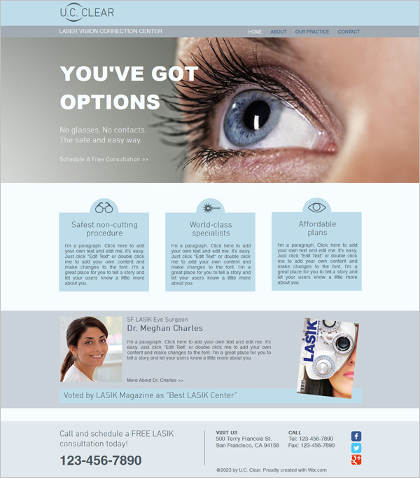 free laser surgery website template
