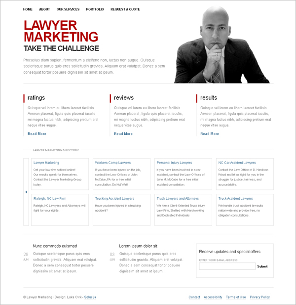 free lawyer marketing template