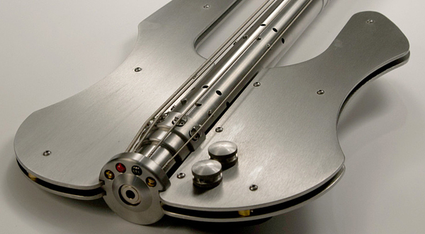 stainless steel bass guitar