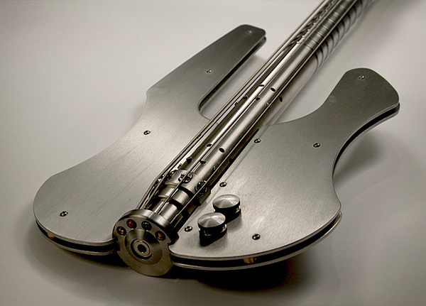 stainless steel bass guitar