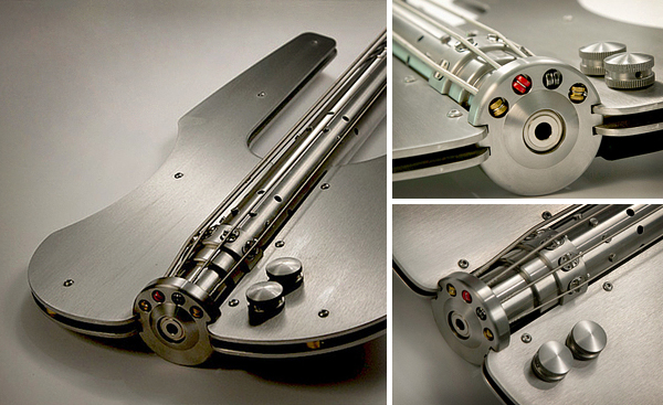 stainless steel bass guitar