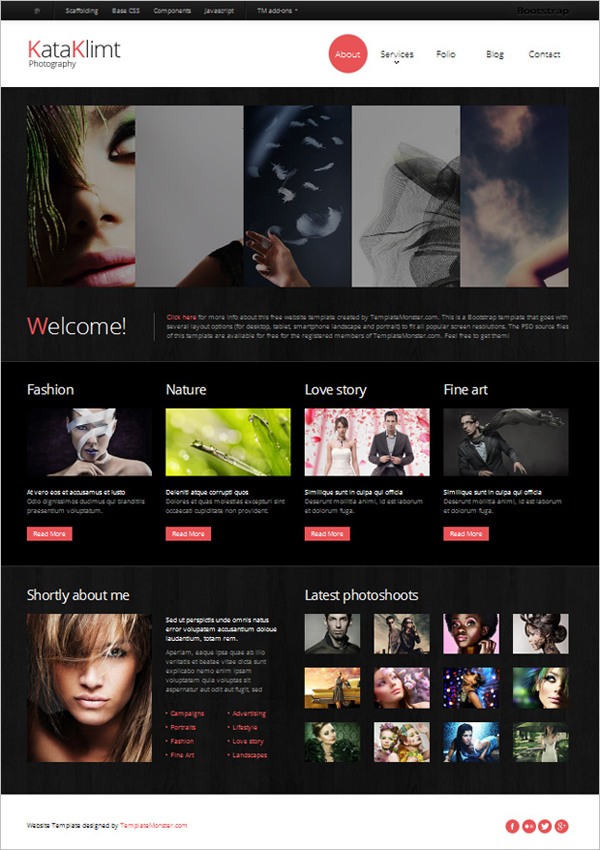 Free Bootstrap Responsive Photography Theme