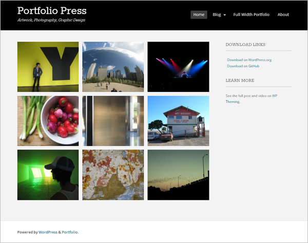 Free Portfolio Press WordPress Theme
