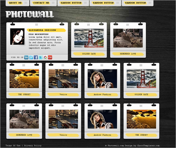 Free Photowall Website Template