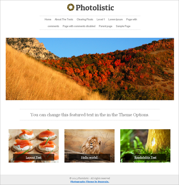 Free Photolistic WordPress Theme