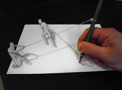 Anamorphic 3D Illusion Drawings by Alessandro Diddi