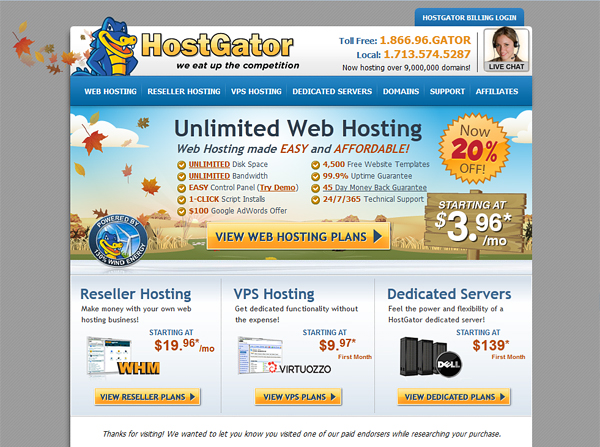 Hostgator shared hosting