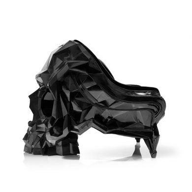 Black Angular Skull Armchair by Harold Sangouard