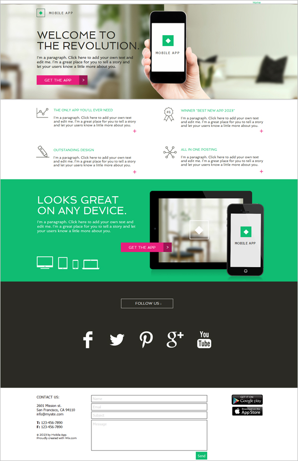 best free landing page templates