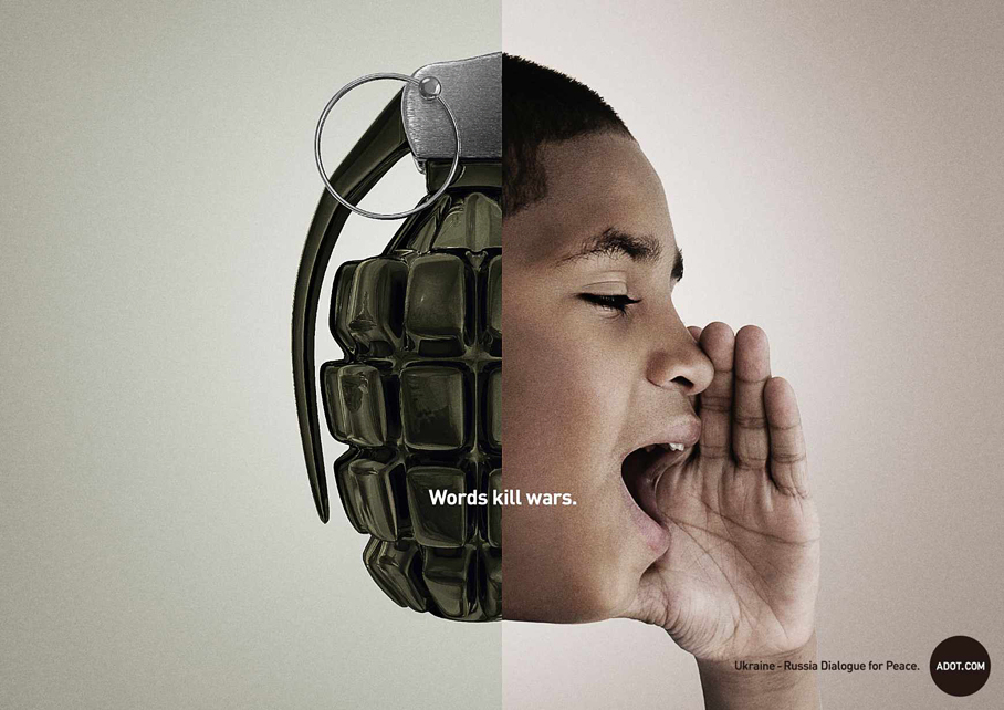 Adot Words Kill Wars Ad