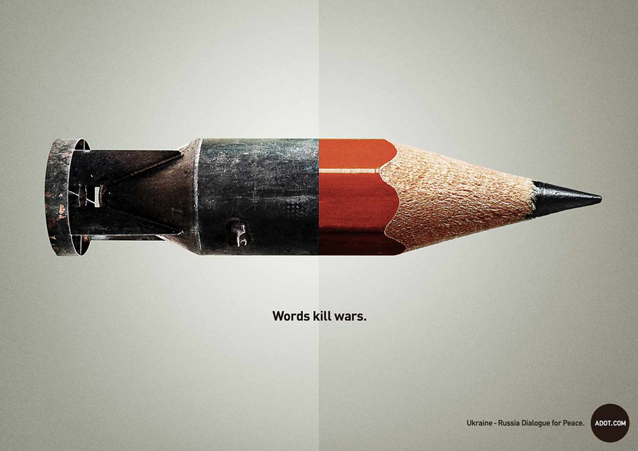 Adot Words Kill Wars Ad
