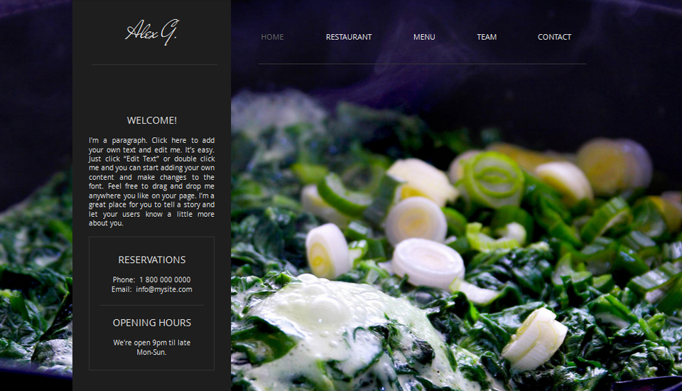 Free Restaurant HTML5 Website