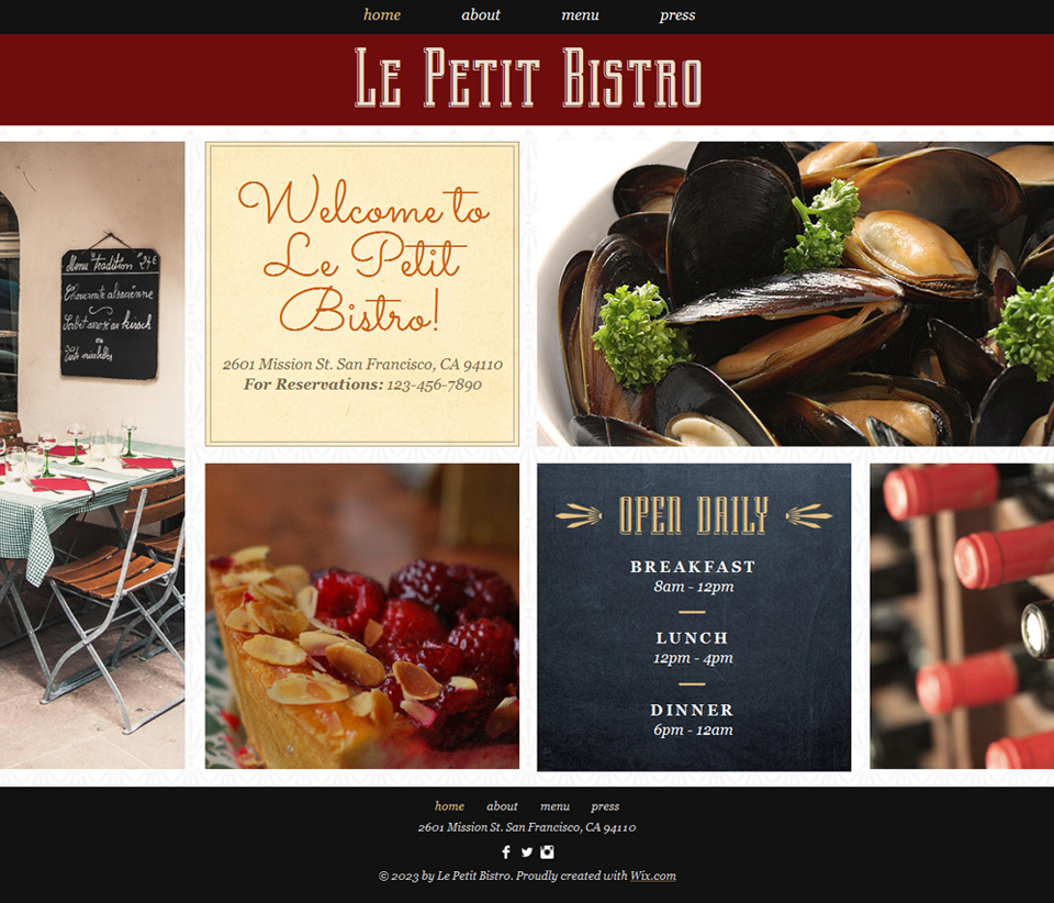 Free French Cuisine HTML5 Website
