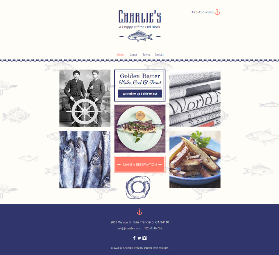 Free Fish & Chip Restaurant HTML5 Website