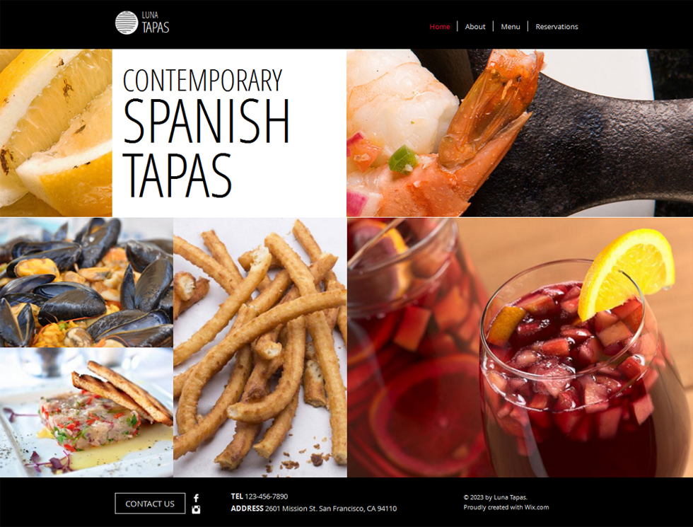 Free Tapas Restaurant HTML5 Website