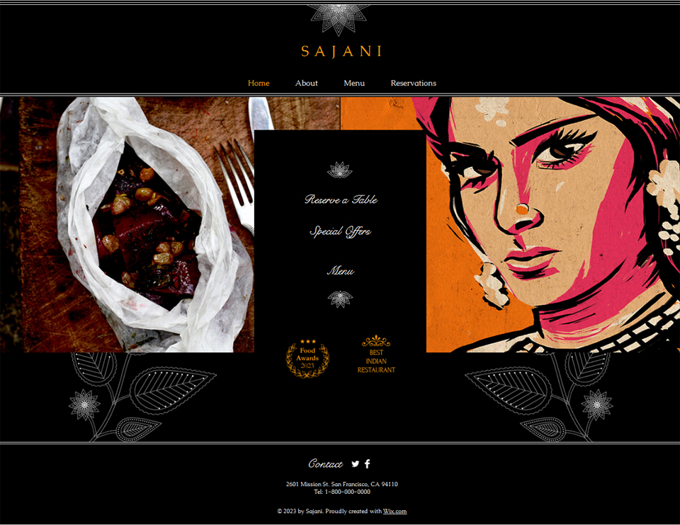 Free Indian Restaurant HTML5 Website