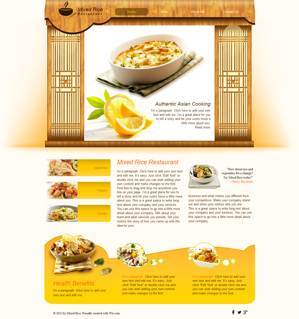 Free Asian Cuisine HTML5 Website
