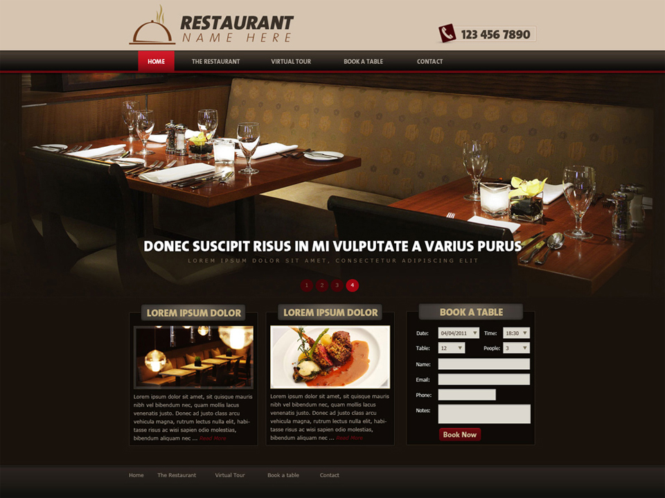 Free Restaurant PSD Template