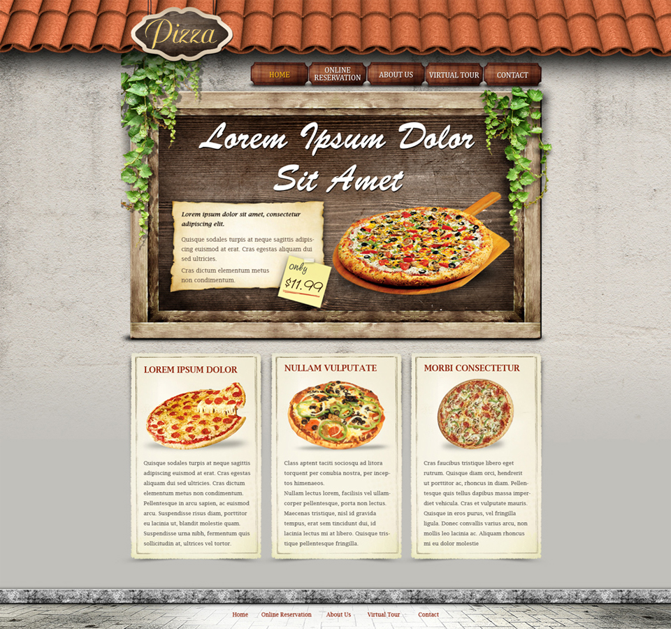 Free Pizza Restaurant Website Template