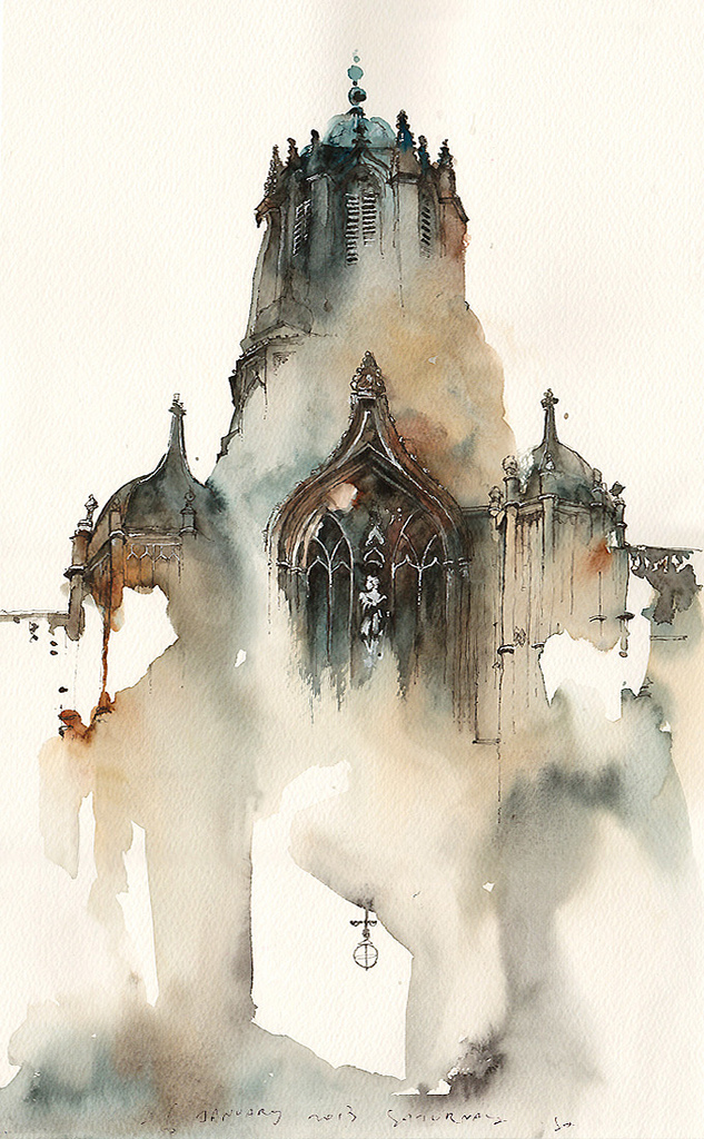 Elusive Architecture in Watercolors of Korean Artist Sunga Park