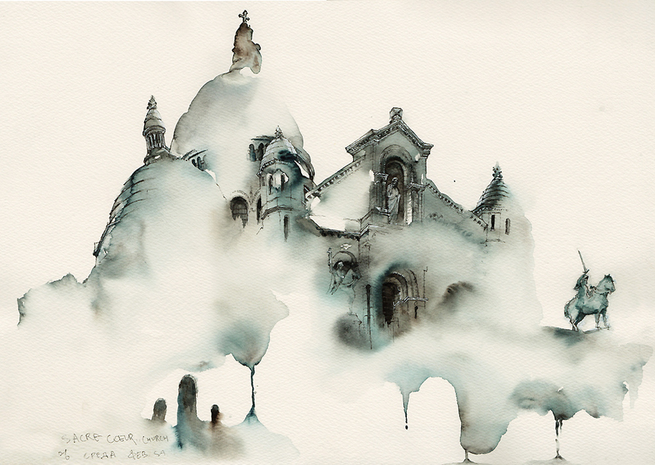 Elusive Architecture in Watercolors of Korean Artist Sunga Park