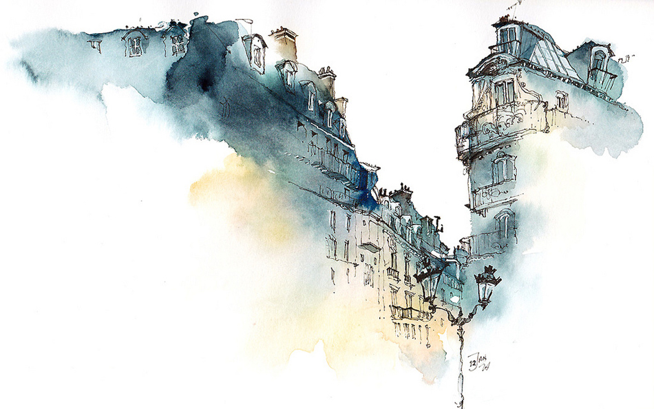 Elusive Architecture in Watercolors of Korean Artist Sunga Park