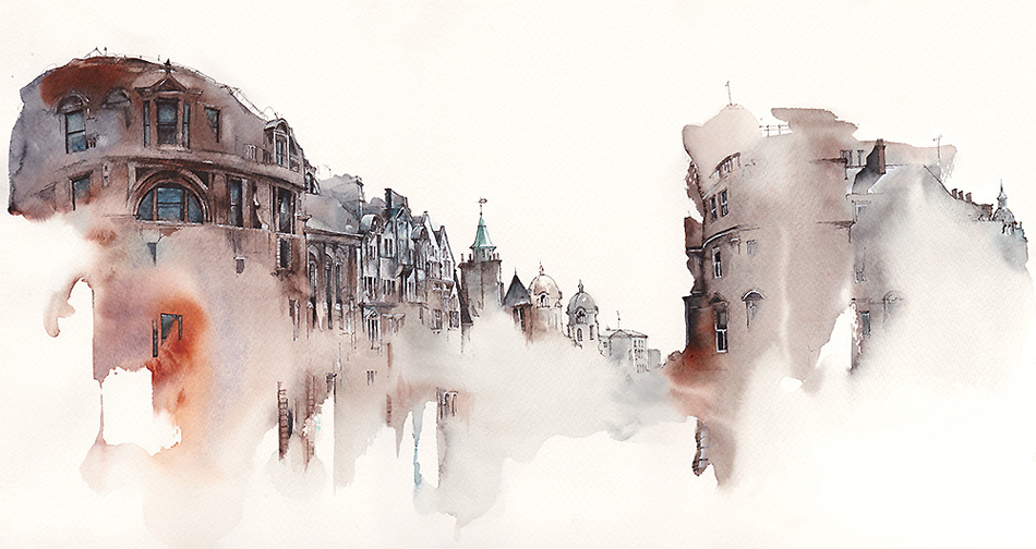 Elusive Architecture in Watercolors of Korean Artist Sunga Park