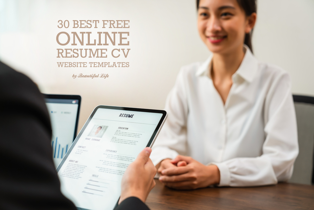 30 Best Free Online Resume Cv Website Templates