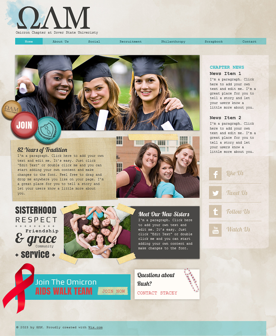 Free College Sorority HTML5 Template