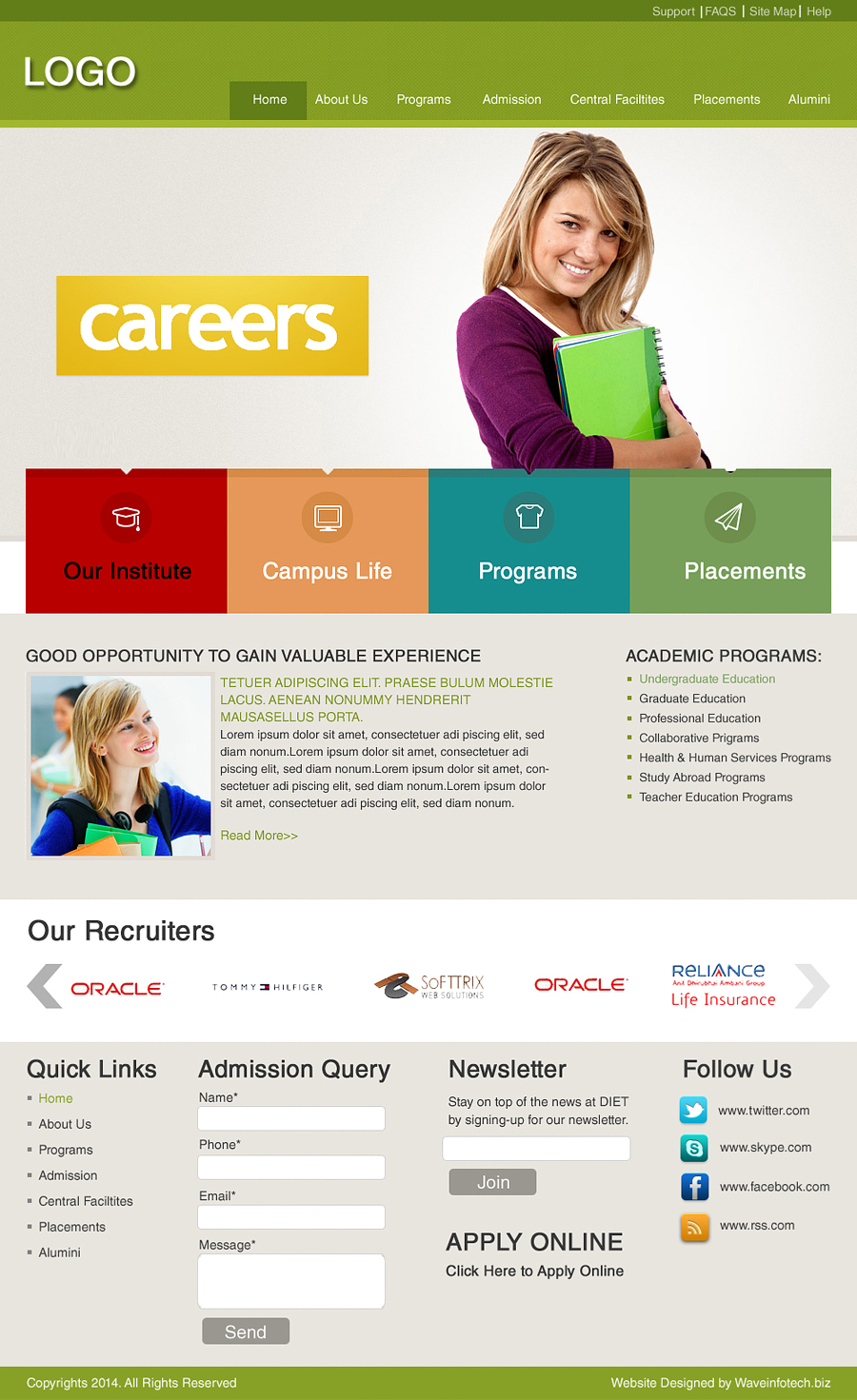 Free Career WordPress Theme