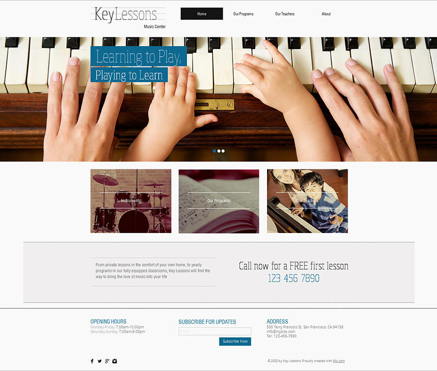 Free Music School HTML5 Template